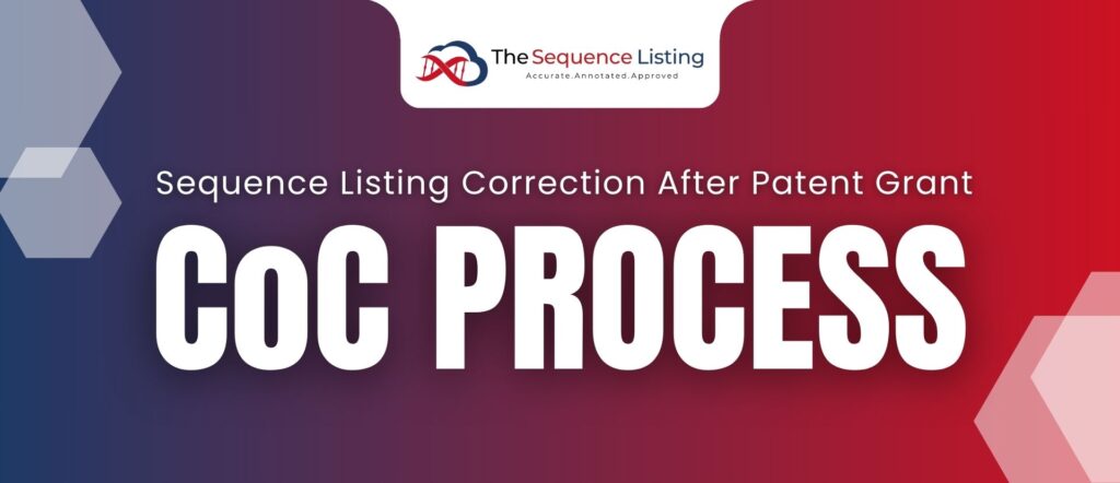 sequence listing correction post-grant
