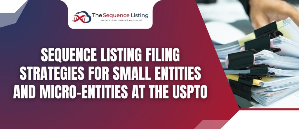 Sequence Listing Small Entity